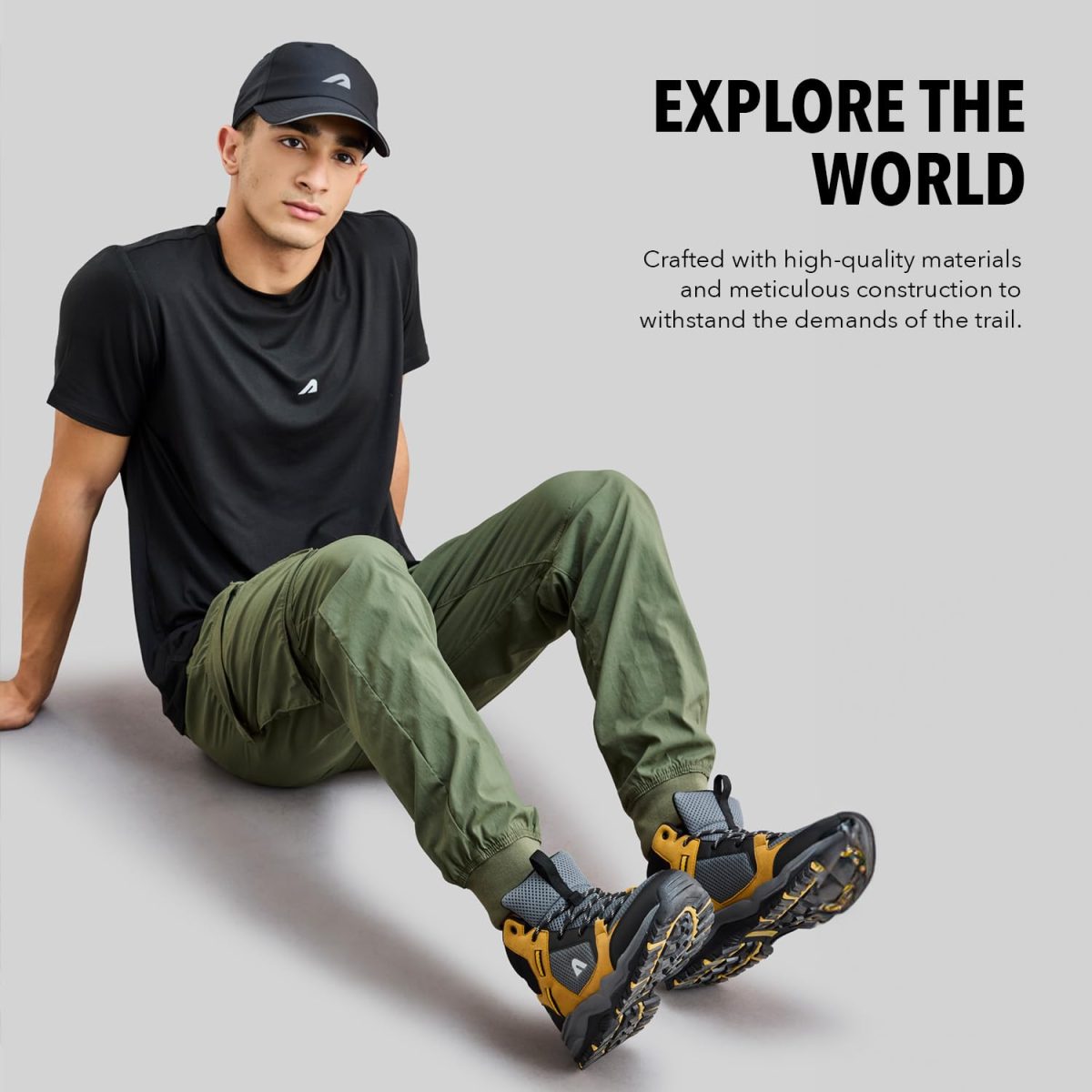 Boldfit Trekking Shoes for Men Hiking Shoes for Men for Outdoor High Neck Shoes for Men Anti Skid Boot Shoes for Men for Hiking, Trekking Shoes Water Repellent Tracking Shoes for Men - 8, Sandstorm - Image 7