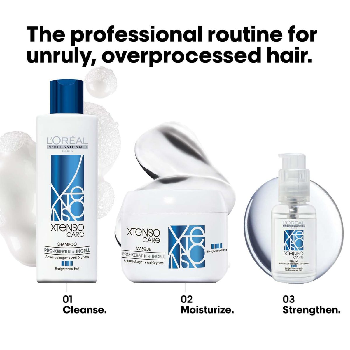 L'Oréal Professionnel Xtenso Care Shampoo for Frizz-Free, Smooth & Manageable Hair 250ml | Enriched with Pro Keratin & Incell | For Men & Women | Unruly, Unmanageable Hair - Image 5