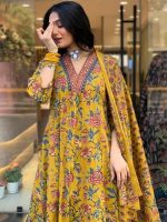 Royal Export Women's Viscose Floral Printed Anarkali Kurta with Palazzo Pants & Dupatta - Ethnic Wear - Image 5