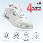 ASIAN Men's BOSTON-01 White Casual Sneaker Shoes with Synthetic Upper Lightweight Comfortable Mid Top Sneaker Shoes for Men's & Boy's - Image 3
