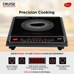 Pigeon by Stovekraft Cruise 1800 watt Induction Cooktop With Crystal Glass,7 Segments LED Display, Auto Switch Off - Black - Image 3