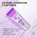 L'Oreal Paris Hyaluron Moisture Hydra Filling Leave-in Night Cream, Powered by Hyaluronic Acid, For Dry & Dehydrated Hair, Volume-180ml, Makes hair frizz-free, bouncy and hydrated for up to 72HR - Image 3