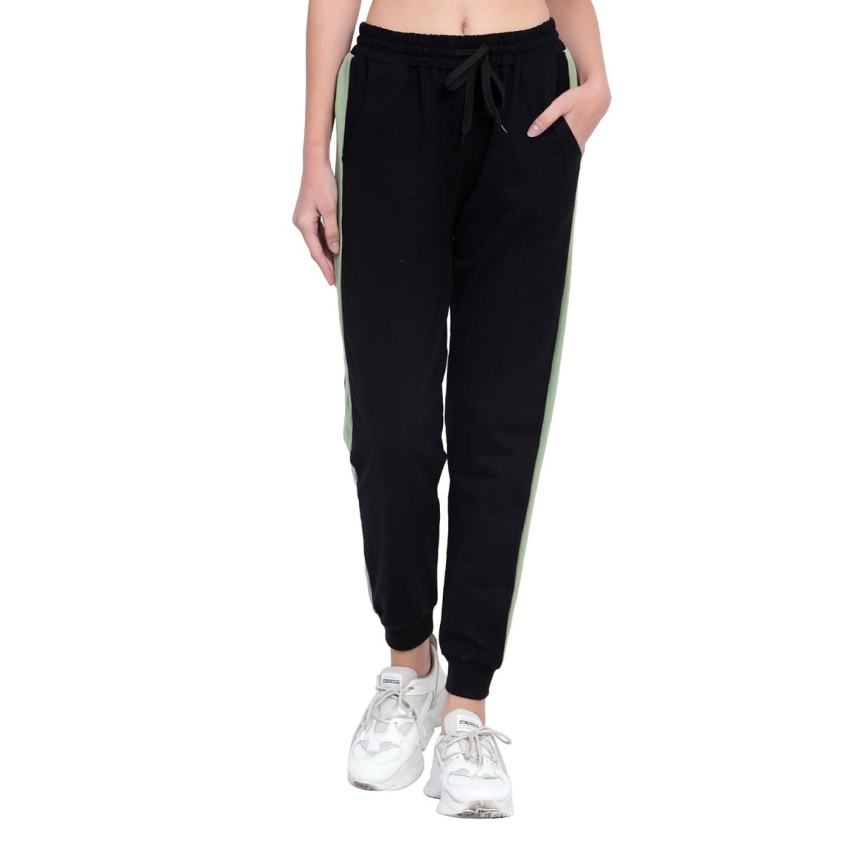 BLUE STAR SHARK Women's Cotton Loopknit Track Pants | Comfortable Lounge Pants for Summer | Casual Pyjamas, Nightwear, Gym, Yoga, Sports, Running | Relaxed Fit Everyday Comfort - Image 3