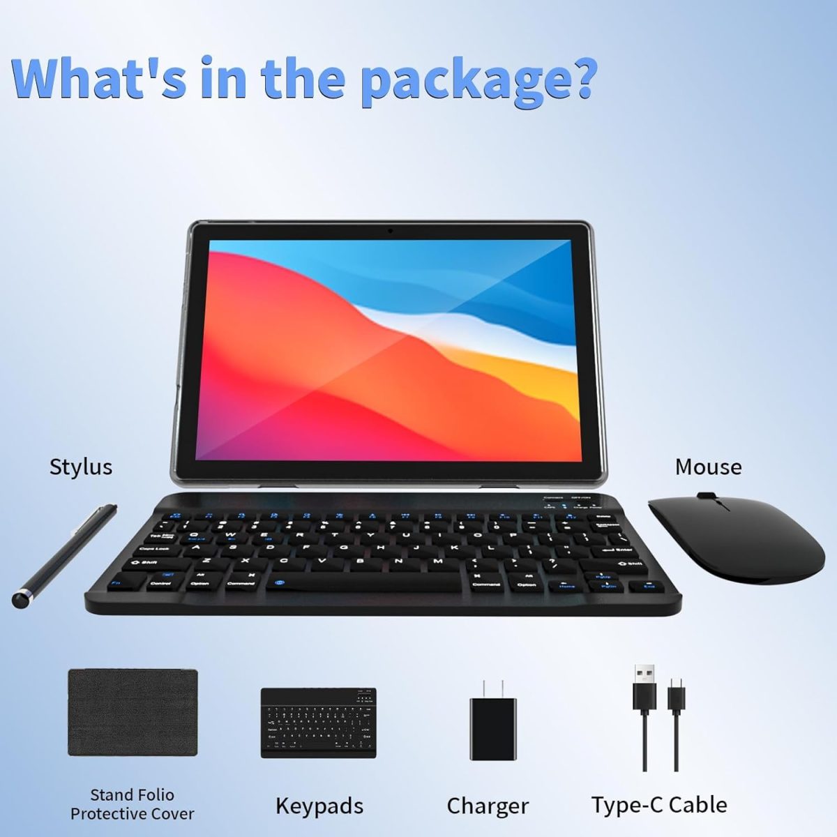 ECOPAD Android 13 Tablet 2023 - 10 Inch With 6GB RAM, 64GB ROM, 1TB Expanded, Quad-Core, 2 in 1 With Keyboard Mouse, Wi-Fi 6, Bluetooth, GMS Certified IPS Touch Screen - Black Set - Image 6