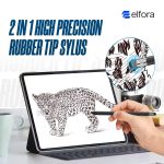 Elfora 2 in 1 Tablet Stylus Pen for All Touch Screens Devices | Fine Point Tip | High Sensitivity & Precision Capacitive Pen with Compatible for iOS, Android, and Windows – Black - Image 7