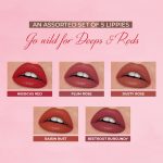 Just Herbs Ayurvedic Liquid Lipstick Kit Set of 5 with Long Lasting Matte Finish, Hydrating & Lightweight Lip Colour, Deeps & Reds - Paraben & Silicon Free - 5 ml - Image 2