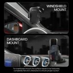 Portronics Clamp M4 Car Phone Holder Stand with 360 Degree Rotation, Strong Grip, Suction Cup Mount, Single Hand Use, Shockproof Build, Mobile Stand for Car (Black) - Image 4