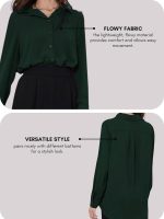 GRECIILOOKS Shirts for Women – Korean Style Long Sleeve Oversized Button Down | Plus Size Workwear Top for Office & Casual Wear (Available in Plus Size and Combo Pack of 2) - Image 4