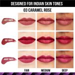Staze 9To9 3 In 1 Matte Lipstick | 3 Unique Shades In 1 | 12 HRS Long Lasting, Transferproof | Non-Drying Formula With Intense Color Payoff | 03 Caramel Rose | 3.8 G - Image 5