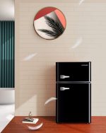 LEONARD USA 122 L Inverter Double Door Mini Fridge & Wine Chiller with Separate Deep Freezer Compartment for Preserving Ice & Meat for Home Bar (Based on American Technology) (Black) - Image 3