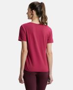 Jockey AW88 Women's Super Combed Cotton Rich Relaxed Fit Solid Curved Hem Styled Half Sleeve T-Shirt - Image 3