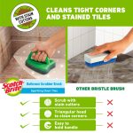 Scotch-Brite Bathroom Brush with abrasive scrubber for superior tile cleaning (Green,Pack of 1) - Image 3