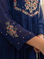 Naixa Women's Silk Chiffon Embroidered A-Line Kurta with Rayon Pant and Silk Chiffon Laced Dupatta Sets (NX-661) - Image 5