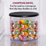 Borosil Chef Delite 300 Watts Electric Chopper for Kitchen, Twin Blade Technology, 600 ml 'chop-n-store' plastic bowl with lid, Vegetable Chopper, Cutter, Chop, Mince, Dice, Whisk, Blend - Image 8