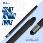 Elfora 2 in 1 Tablet Stylus Pen for All Touch Screens Devices | Fine Point Tip | High Sensitivity & Precision Capacitive Pen with Compatible for iOS, Android, and Windows – Black - Image 4