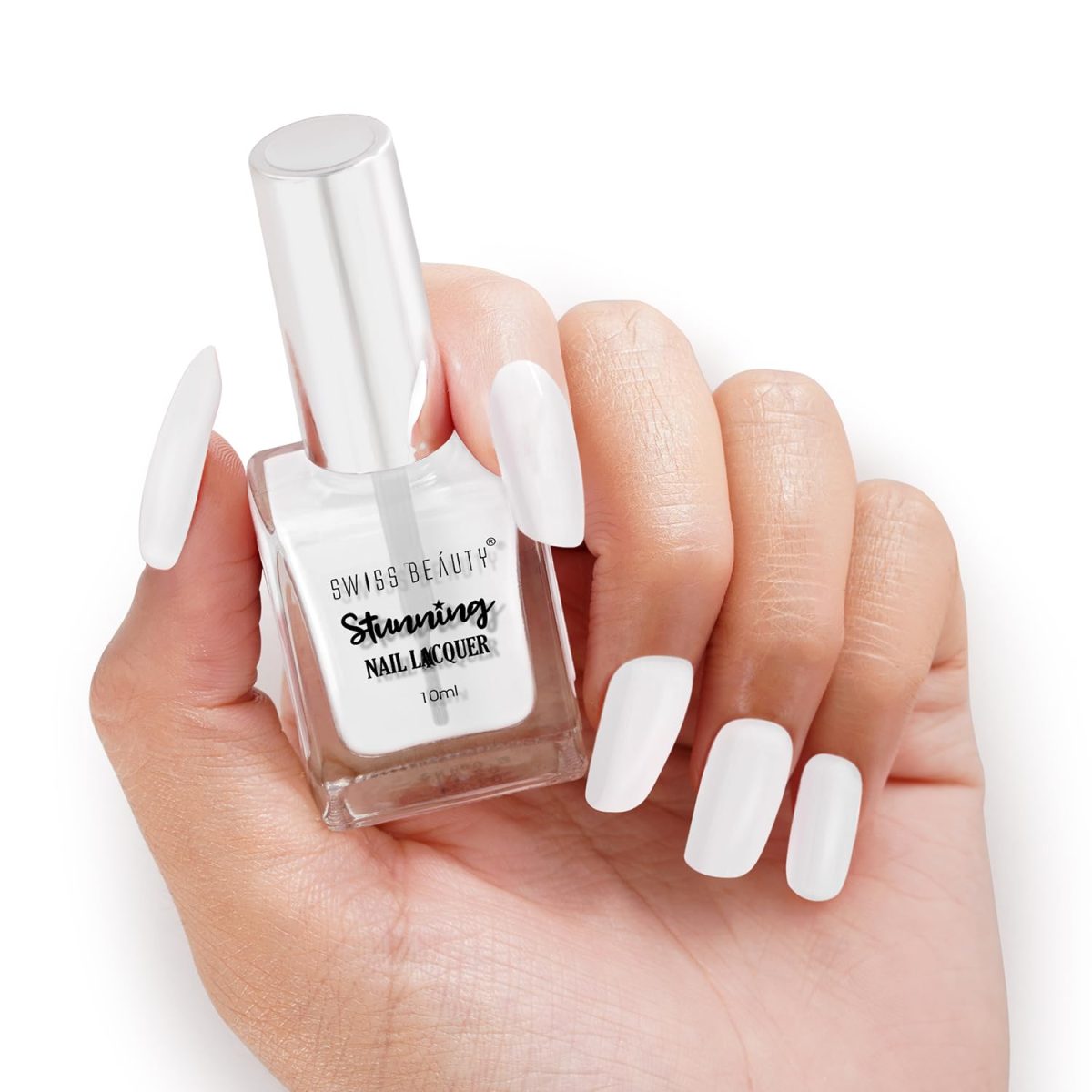 Swiss Beauty Stunning Nail Lacquer Matte Finish | Chip Resistant, Quick drying nail paint | Highly Pigmented with high shine Nail polish | Shade - Clear as Day, 10 ml - Image 2