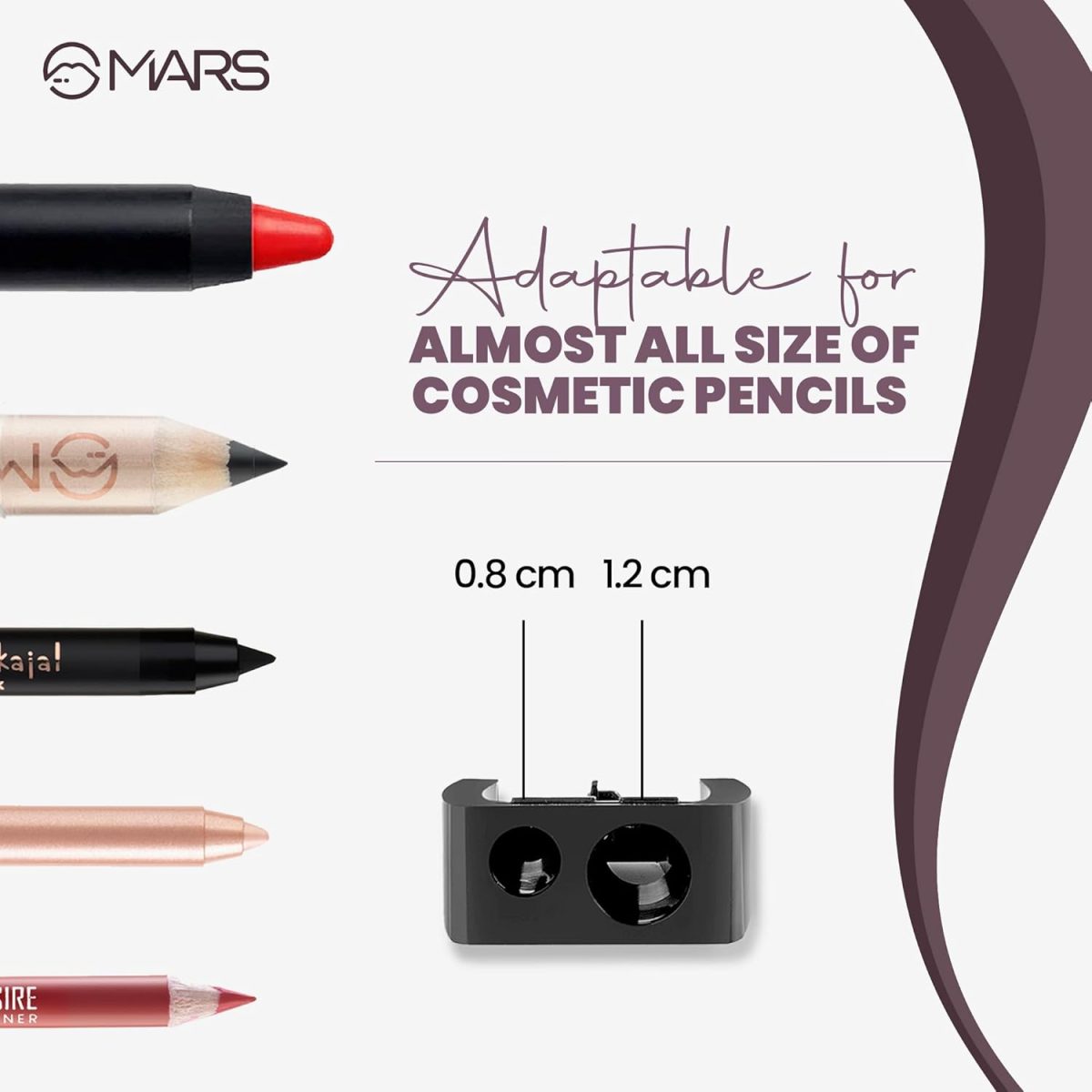 MARS 2in1 Dual Shapener I Professional Grade Sharpener | Sharpens Any Type of Pencil & Lip Crayon | Compact and Portable - Image 7