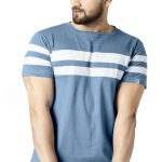 RodZen Men's Cotton Half Sleeve Regular Fit Striped T-Shirt - Image 3