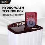 ionstar 7 KG 2025 Hydro Wash Series | Semi-Automatic Washing Machine | Magic Filter | Jet Pulsator | Air Dryer | Buzzer | Wheels | MAROON - Image 6
