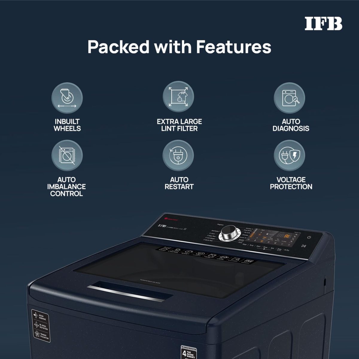 IFB 10 Kg 5 Star AI Powered Fully Automatic Top Load Washing Machine (TL S4RBS 10.0 Kg Aqua, Sparkle Silver, 2X Power Steam, 4 Years Comprehensive Warranty) - Image 9