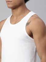 Levi's 012 Men's Rib Pure Cotton Solid Vest - U-Neck, Sleeveless, Side Branding, Snug fit with Easy Tucked (Pack of 2) - Image 5