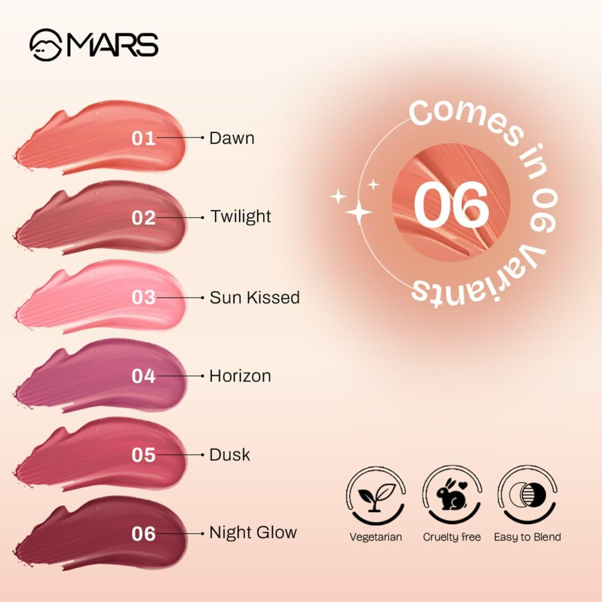 MARS Liquid Blush Hour | Dewy-Matte Finish | Highly Pigmented | Lightweight & Long-Lasting Formula | Effortless Application (12 ml) (02-TWILIGHT) - Image 4