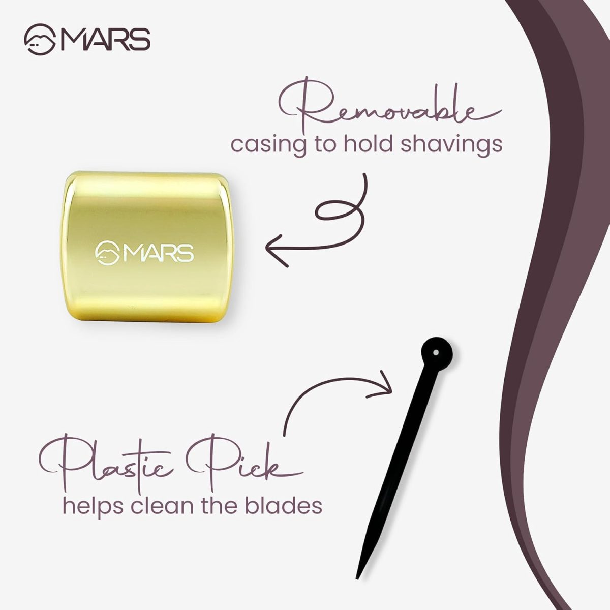 MARS 2in1 Dual Shapener I Professional Grade Sharpener | Sharpens Any Type of Pencil & Lip Crayon | Compact and Portable - Image 5