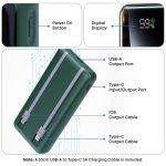 pTron Dynamo Power 20000mAh 22.5W Super Fast Charging, USB Type-C Input Power Bank with Quick Charge & 20W Power Delivery, Built-in Charging Cables, 4 Outputs, Type-C Input/Output Port (Green) - Image 8