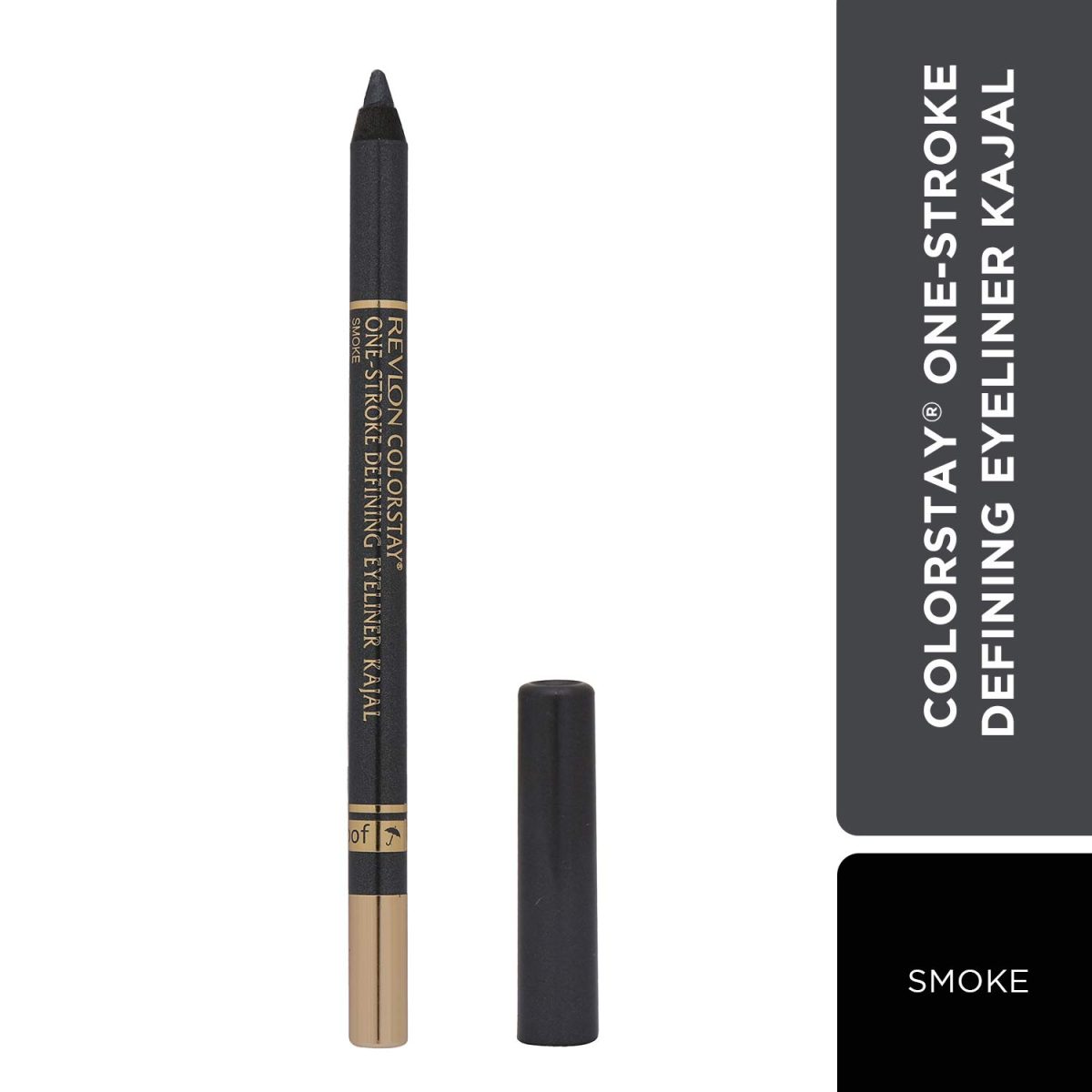 REVLON Colorstay one stroke defining eyeliner kajal, Sharpenable Pencil, Rich Glossy, Longwear and Waterproof, One Stroke to intense defined Eyes, Smoke - Image 2