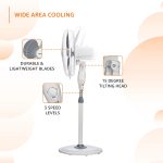 amazon basics 16-Inch Pedestal Fan | Tilting Head | 1400 RPM | Silent Operation| 400mm Sweep Length (Grey) - Image 3