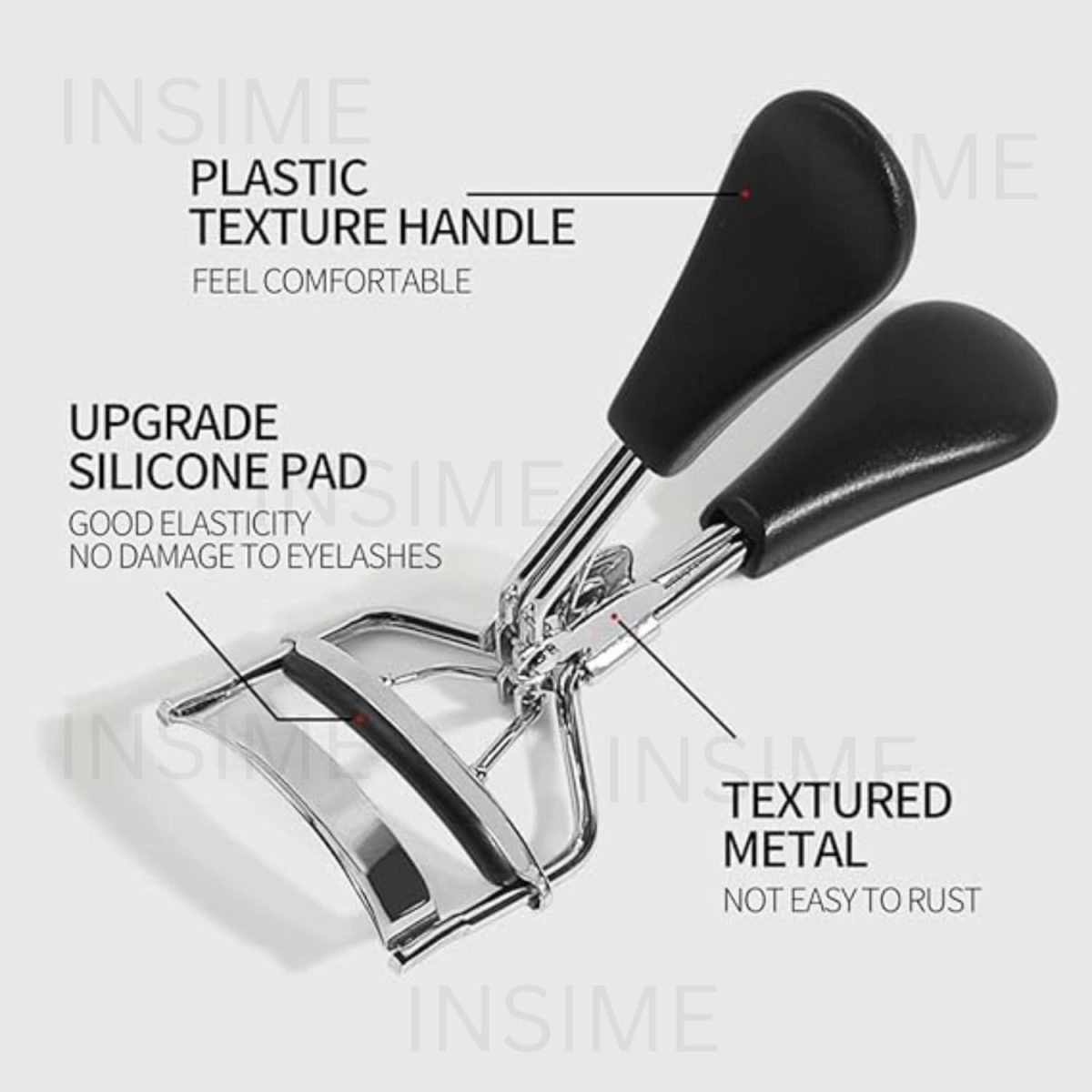 INSIME Pro eyelash curler for women | Strong, Contoured Eyelash curler tool for Pinch free Non slip Eye lash curl | Eye opening, Voluminous Eye lash curler for women - Image 2