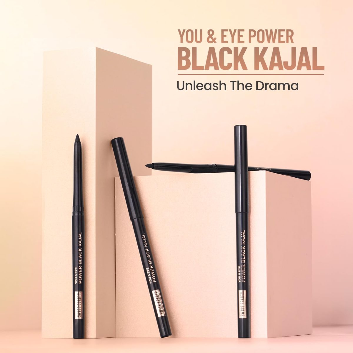 Swiss Beauty You & Eye Power Black Kajal | Waterproof & Smudge-Proof | 24 Hour Stay | Matte Finish Black Kajal | 0.30gm - Image 2
