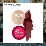 Maybelline New York Color Sensational Creamy Matte Lipstick, 808 Plum Perfection, 3.9g. - Image 3