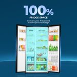 Haier 602 L, 3 Star, WiFi Enabled, 100% Convertible Fridge Space, Expert Inverter 2-Door Frost Free Side by Side Refrigerator, (HRS-682KGU1, Black Glass) - Image 4