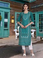 Pinkmint Women's Printed Kurti for Women's Round Neck Straight Kurti for Women (Pack of 5) - Image 5