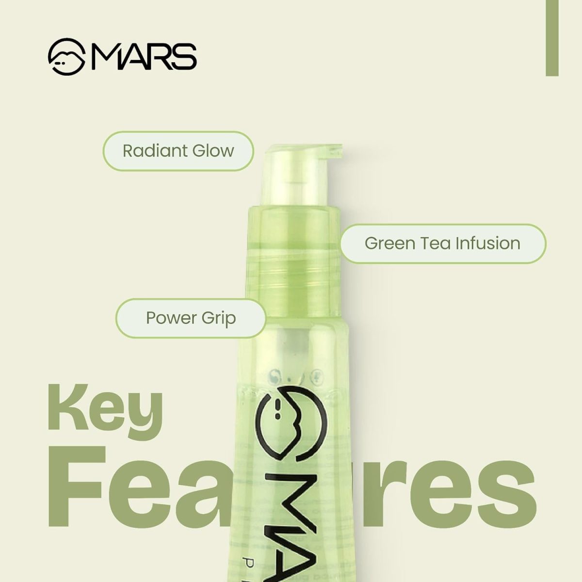 MARS Glow O' Clock Gel Primer for Face Makeup (30ml) | Enriched with Hyaluronic Acid & Green Tea Extracts | Dewy Primer | Long Lasting | Power Grip | Ideal for Dry Skin | Airless Pump Dispenser - Image 3