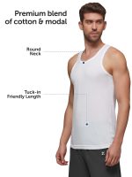 XYXX Men's Ace Cotton Modal Regular Fit Solid Round Neck Vest (Pack of 2)| Antimicrobial, Breathable, Ultralight Vest - Image 6