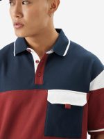 The Souled Store Color Block: Cayenne Men and Boys Short Sleeve Collared Neck Cotton Oversized Polos - Image 5