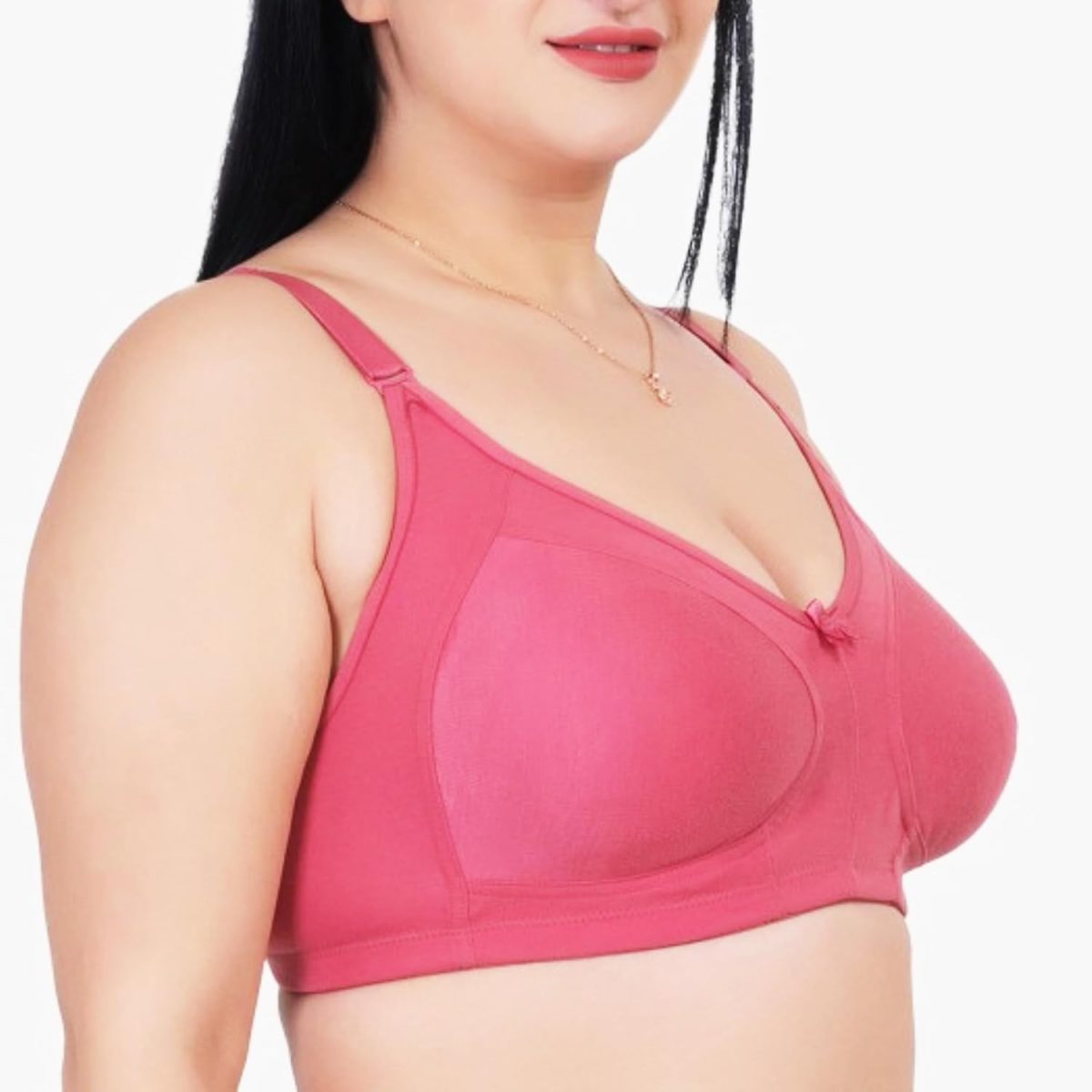 Fashiol Women Cotton Non Padded Wirefree Heavy Big Bust Side Support Full Coverage Minimizer Bra with Detachable Strap Multicolor - Pack of 1 - Image 5