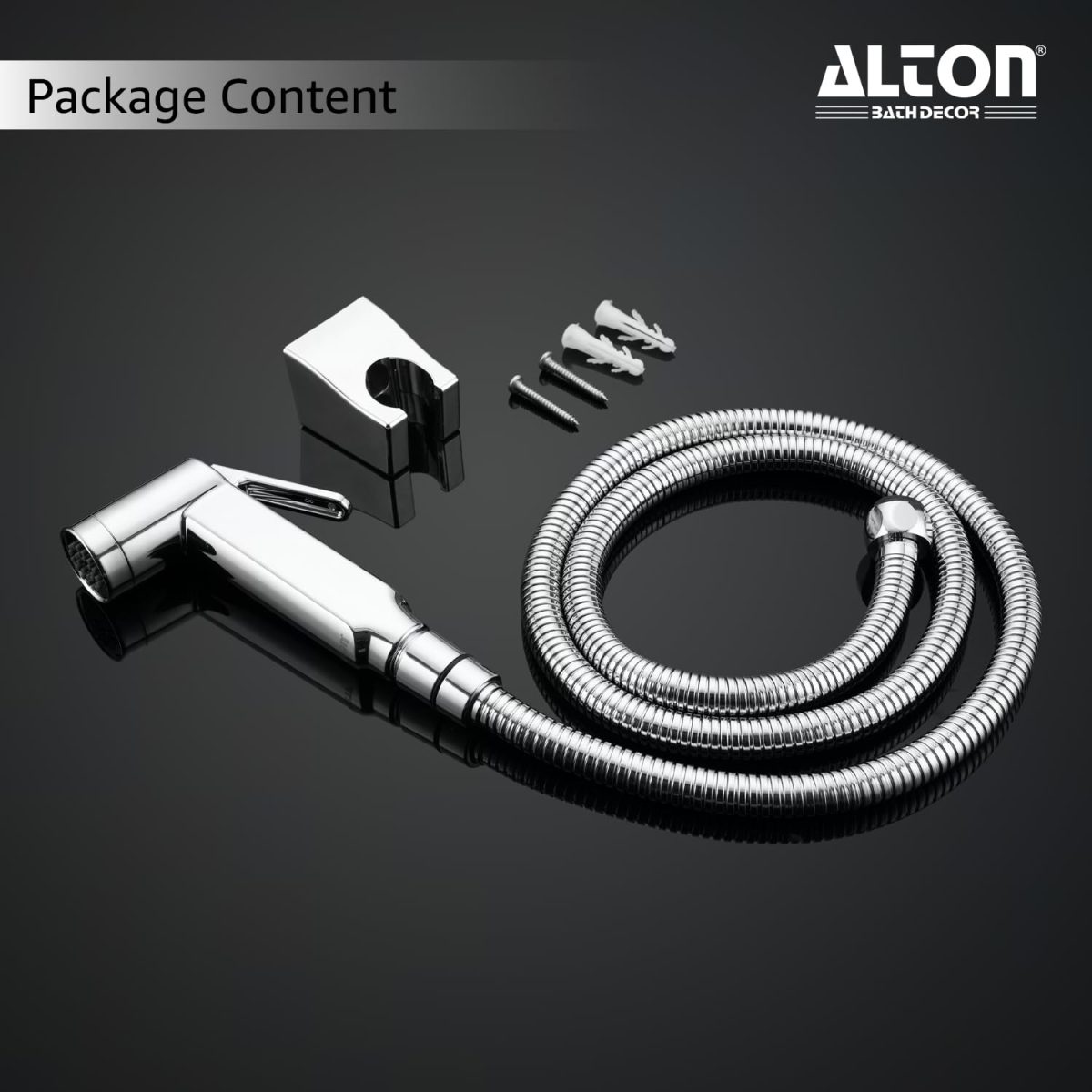 ALTON SHR20910 ABS Health Faucet with SS-304 Grade 1.25 Meter Flexible Hose Pipe and Wall Hook, Chrome Finish (Jet Spray for Toilet) - Image 6