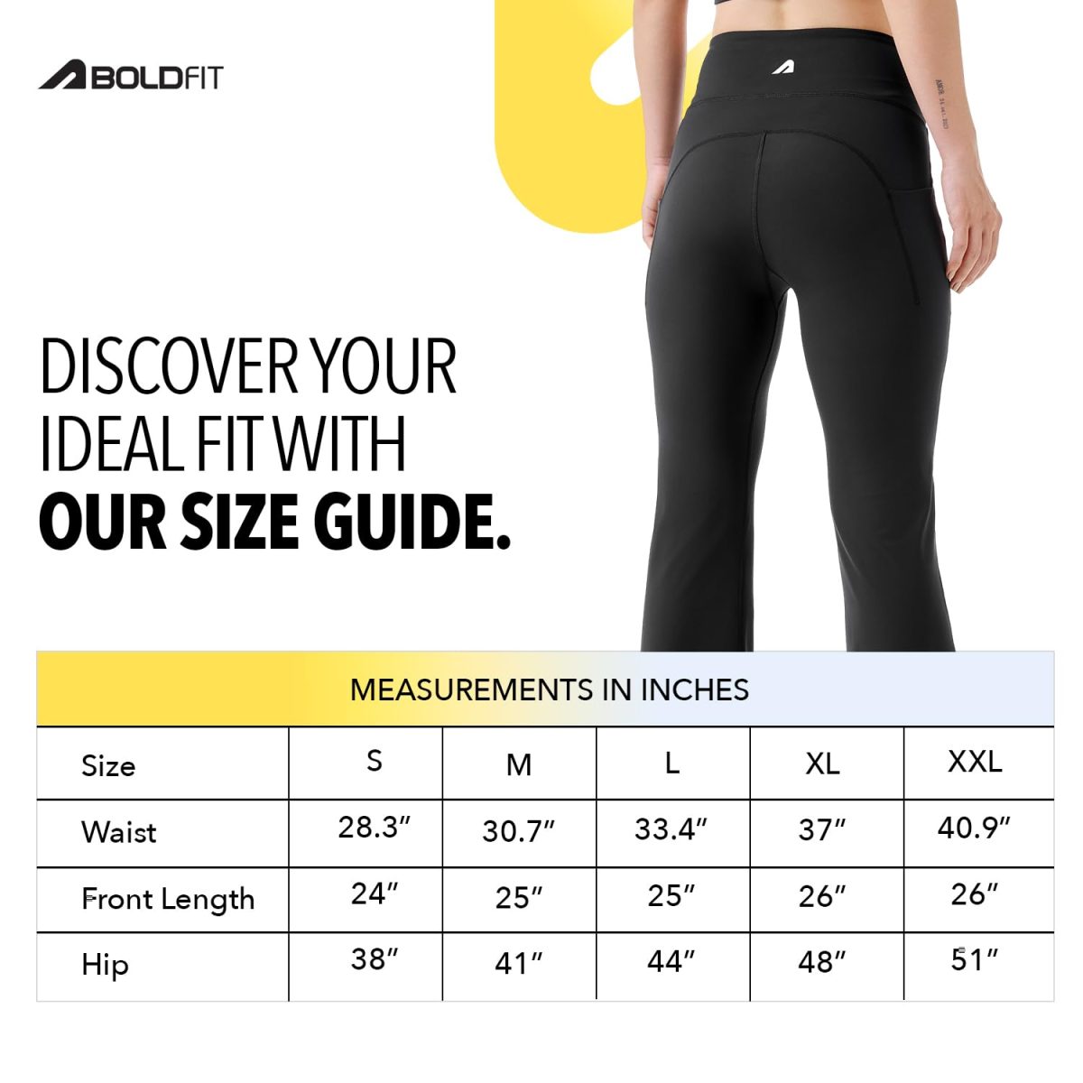 Boldfit Women's Stretch Fit High Rise Flared Pants Gym Trousers Flared Leggings Gympants Workout Stretchable Gym Wear for Training Yoga Pants Lightweight Bootcut Legging - Image 3