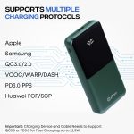 pTron Dynamo Power 20000mAh 22.5W Super Fast Charging, USB Type-C Input Power Bank with Quick Charge & 20W Power Delivery, Built-in Charging Cables, 4 Outputs, Type-C Input/Output Port (Green) - Image 5