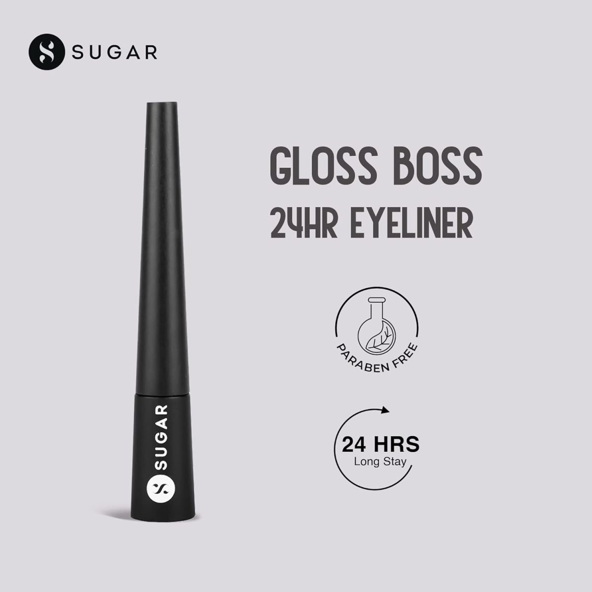 SUGAR Cosmetics Gloss Boss 24Hr Glossy Eyeliner Gel With Brush | Smudeproof & Waterproof - 01 Back In Black (Black Eyeliner) | 3Ml - Image 4