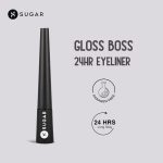 SUGAR Cosmetics Gloss Boss 24Hr Glossy Eyeliner Gel With Brush | Smudeproof & Waterproof - 01 Back In Black (Black Eyeliner) | 3Ml - Image 4