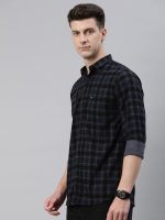 Majestic Man Men Small Checkered Slim Fit Cotton Casual Shirt - Image 4