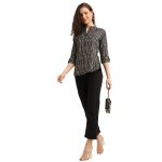 NAINVISH Tops for Women Printed Regular Fit Shirt, Tops for Women Stylish Latest|Office Wear Tops for Women|Cotton Blend Tops for Women|Mandarin Collar Top - Image 5