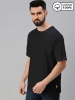 Veirdo® Oversized Baggy Fit Drop Shoulder Half Sleeves Round Neck Solid Pure 100% Cotton T-Shirt for Men (Available in White, Black, Mustard, Maroon, Green, Lilac, Navy, Red Color) - Image 7