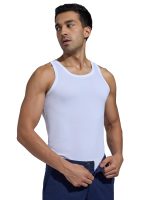 XYXX Men's Pace Super Combed Cotton Regular Fit Solid Round Neck White Vest (Pack of 2) - Image 3