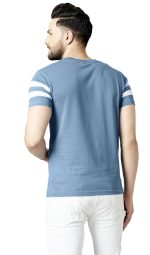 RodZen Men's Cotton Half Sleeve Regular Fit Striped T-Shirt - Image 2