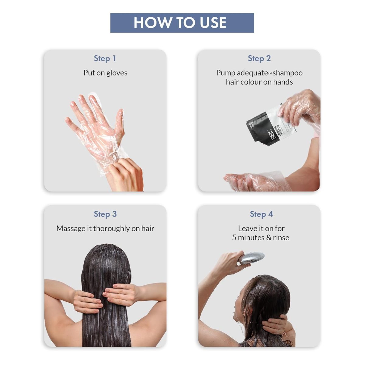 ThriveCo Natural Black 5-Minute Coloring Shampoo | 100% Grey Coverage - 20ml X 4 | Ammonia-Free | Infused with Hyaplex™ | Hydrates Hair & Delivers Deep, Long-Lasting Color | 80 ML - Image 7